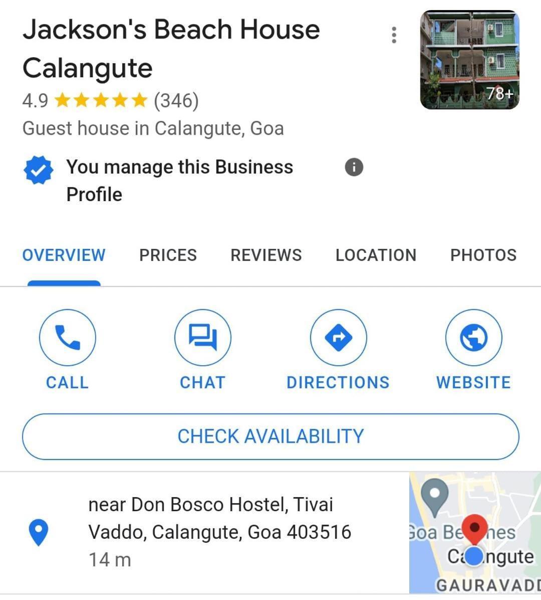 Jackson'S Beach House Calangute Aparthotel Exterior photo